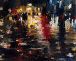 Lady in red, 120x150 cm, 2014, Öl auf Leinwand