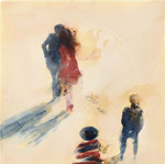 Pareja bailando, 60x60 cm, 2022, Öl auf Leinwand