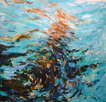 Wasserbild mit Frau, 190x200 cm, 2006, Öl auf Leinwand 