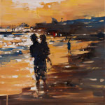 Golden night, 60x60 cm, 2017, Öl auf Leinwand