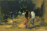 City Walk, 40x60 cm, 2022, Öl auf Leinwand