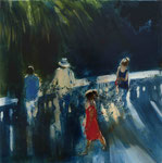 Waterfalls_03, 80x80 cm, 2021, Öl auf Leinwand