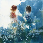 Out of the Blue 01, 80x80 cm, Öl auf Leinwand