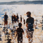 Juntos en la playa, 60x60 cm, 2017, Öl auf Leinwand