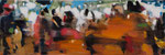 Schlachtfeld Schnäppchenmarkt, 20x60 cm, 2011, Öl auf Leinwand