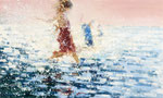 A dip in the sea, 120x200 cm, 2021, Öl auf Leinwand