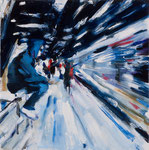 Im Sog, 30x30 cm, 2011, Öl auf Leinwand