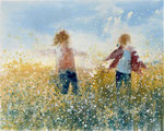 Fieldflight, 120x150, 2023, Öl auf Leinwand