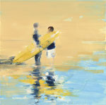 Surf talk, 60x60 cm, 2022, Öl auf Leinwand