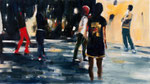 Die Nelkenrevolution, 90x160 cm, 2014, Öl auf Leinwand