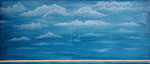 Sonne am Meereshorizont, Leinwand, Mischtechnik, 30 x 70, Juni 2021
