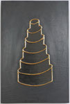 40.1 Poliment vergoldete Schnüren mit schwarz polierten Innenflächen und graphitschwarz gebürstetem Hintergrund 60x40cm 2020