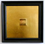 63.1 Polimentvergoldetes Quadrat auf matter Vergoldung mit schwarzem Rahmen, 38 x 38, 2022.
