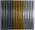 36.1  Poliment vergoldete, versilberte und polimentschwarze Dreiecksleisten 35x42cm 2019