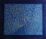 16.2 Strahlen auf Blau, 54 x 64, 2016