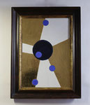 7.1 Gold mit schwarzen und blauen Punkten, 72 x 55, 2012