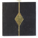 13.1 Goldene Raute auf Schwarz, 24,5 x 24,5, 2014
