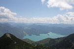 auf dem Gipfel des Herzogstand, Blick auf den Walchensee