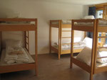 Sechsbettzimmer mit Etagendusche