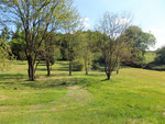View on the freshly mowed grounds in early spring