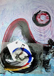 Collage, bunt, Mond/auf Karton/62,5x89,0cm/ID: 9S84-1159