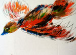 Feuervogel, Acryl auf Pappe,
