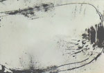 「線・空間とのたわむれⅠ」ケント紙にビーズワックスエッチング　120×170(mm)