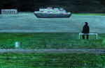 Die Bank am Fluss (2025) 30 cm x 20 cm | 250 €