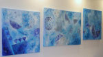 "30 shades of blue" 80 x80 cm + 120 x 80 cm + 80 x 80 cm 