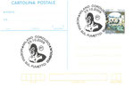 Cartolina postale con annullo "Mostra sul fumetto:Diabolik" 23/10/2009 valore 700 lire