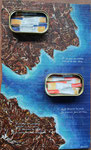 "Sardines à l'eau", Acrylique, collage, boîte métalique sur planche de bois.