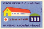 Czechoslovak Red Cross: cs. cerveny kriz [czechoslovak red cross]. 1960. czechoslovakia. matchbox label. print. ephemera. art. graphic design.