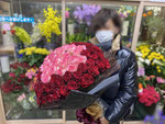 赤薔薇70本＋P薔薇30本