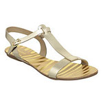 Gold T Bar Sandals, Dune