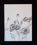 Blumen , Künstlerin: Karin Wolter,  Größe 40 x 50 cm (36 x 47 cm ohne Passepartout), Aquarell,  Blatt, Passepartout,  Bild Nr. 070/1, 80 €