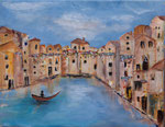 Venedig,  Künstlerin: Karin Wolter  Größe 45,5 x 35 cm,  Öl auf Leinwand,  Bild Nr. 047/1, Spendenvorschlag 100 €