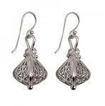 Sterling Silver Filigree Lantern Earwires (Lanterns 20 x 10mm) - $110 