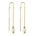 9ct Gold Threads with Beads & 6mm Pearls - $330