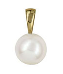 9ct Gold & 10mm Fresh Water Pearl Pendant - $245