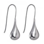 Sterling Silver Fixed Puff Teardrop Earwires (34mm Drop) - $130