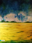 Rapsfeld mit Windrad 60 x 80