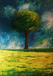 Baum auf Rapsfeld 50 x 70