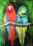Papageienpaar 60 x 80 verkauft