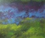 Petite déambulation ou paysage, 50 x 40 cm, acrylique, craies grasses sur carton entoillé, 2011