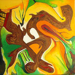 Entrelazados - Mixta sobre tela 30 x 30 cm VENDIDO