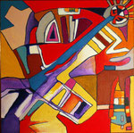 Debería Brotar Flores de las Armas - Acrílico sobre tabla 30 x 30 cm VENDIDO