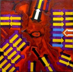 Respuesta Neuroquímica (serie Seducción) - Mixta sobre lienzo 40 x 40 cm