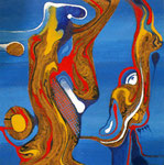 Reinterpretación Helénica - Mixta sobre tabla 30 x 30 cm