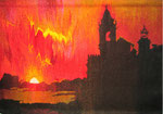 Sitges Atardecer /Kelim/varios textiles/ 083 x 057cms