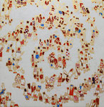 「螺旋群像図」2014  SSM（227×227mm）　　　　「伊勢丹新春祭アートのチカラ」出品